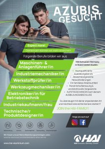 HAI Extrusion Germany GmbH -> zum Ausbildungsangebot -> zum Ausdrucken 