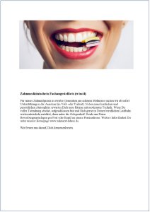 Zahnärztin Dr. Carolin Lahme -> zum Ausbildungsangebot -> zum Ausdrucken 